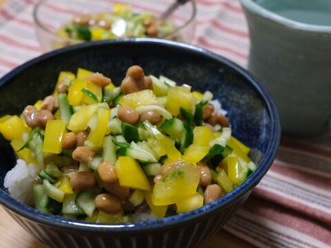 夏野菜で作る、納豆山形だし